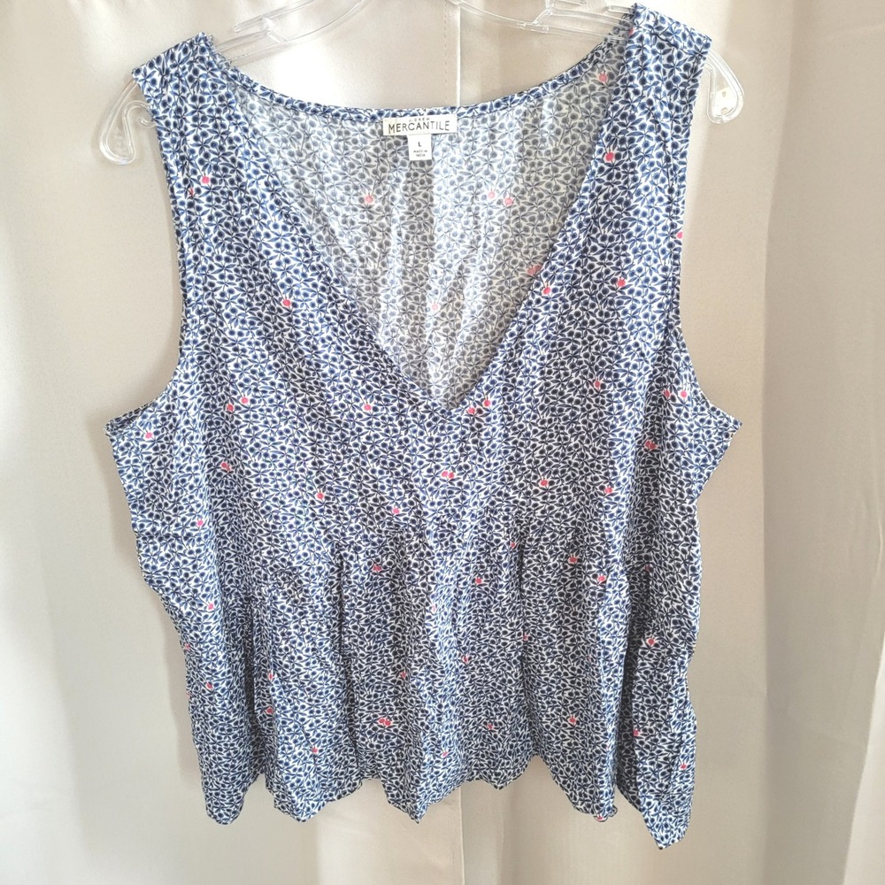 J Crew Womens Tank Top Peplum Large Floral Cottagecore Peasant Boho 21836